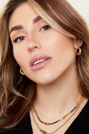 Halskette Grundsteine Grau & Goldfarbe Hämatit h5 Bild2